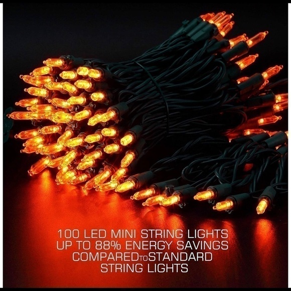 Orange halloween LED 30 foot string lights - Picture 3 of 7